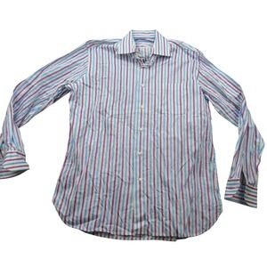ORIAN 1968 Mens Striped Dress Shirt XL Long Sleeve Button Down Collar Pocket